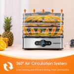 Aigostar Crispy Dörrautomat 240W mit Temperaturregler – Profi-Dehydrator für Obst, Fleisch & Gemüse – Bild 2