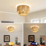 NUODIFAN Boho Deckenlampe 40 cm Jute – Rustikale Hängeleuchte E27 für Wohnzimmer – Bild 5