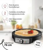Cloer 6620 Crêpes-Maker 29 cm – Profi-Crêpesgerät mit Antihaftbeschichtung & Temperaturregelung – Bild 2