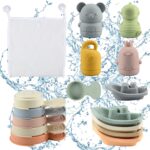 BIQIQI 15-teiliges Badespielzeug Set mit Spritztieren & Booten – Sicheres Wasserspielzeug für Kleinkinder