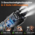 Wismika Krallenschleifer für Hunde & Katzen – Wiederaufladbar mit LED & 3 Geschwindigkeiten – Bild 3