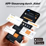 OREiN Smart LED Strahler 28W/3000lm mit Bewegungsmelder – App-gesteuerte Aussenleuchte IP65 – Bild 3