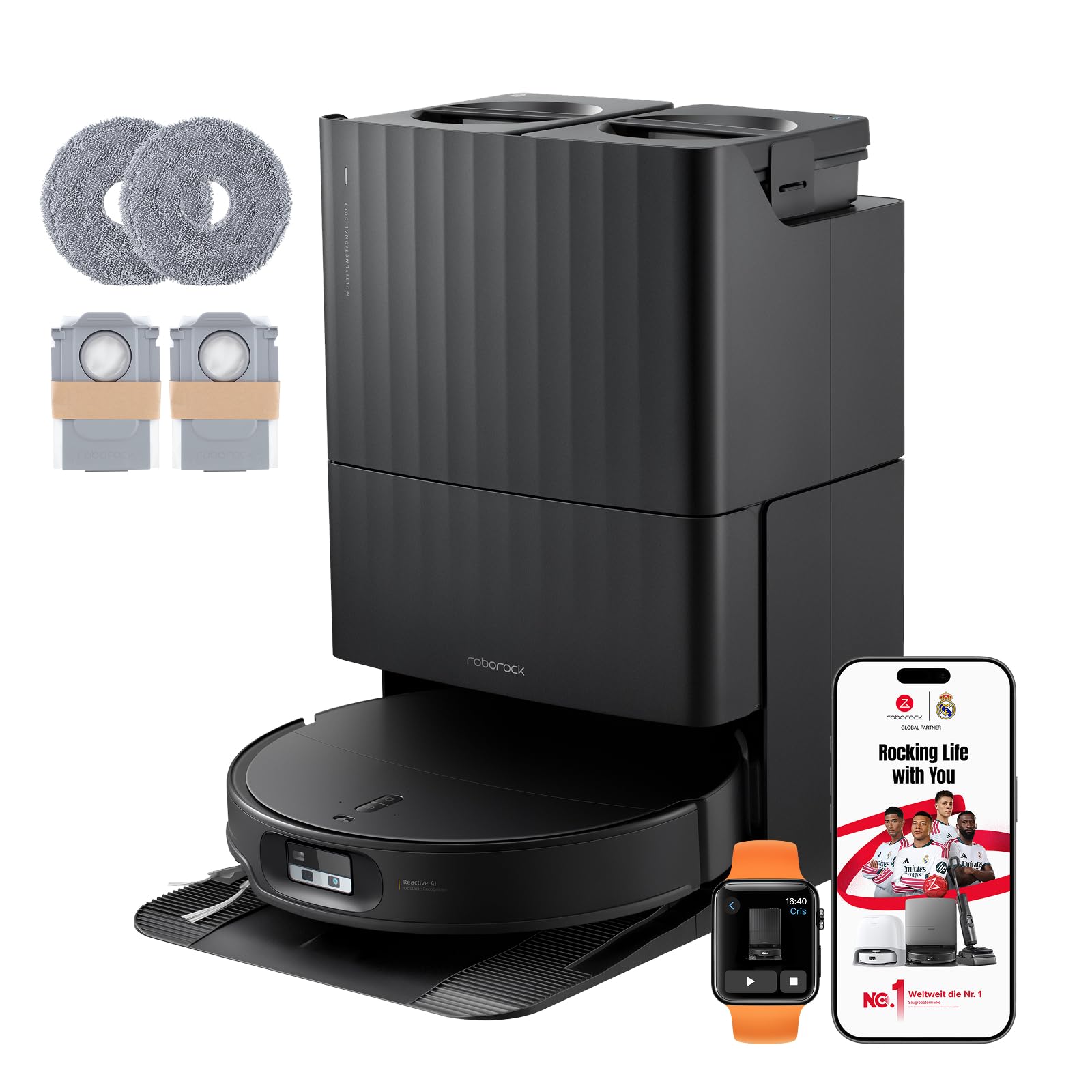 roborock Qrevo Edge 2 Saug- & Wischroboter – 25.000 Pa mit FlexiArm & 80 °C Heisswasser