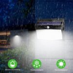 nipify 4er Set Solarleuchten mit Bewegungsmelder – 168 LED Wandleuchten IP65 für Garten & Hof – Bild 3
