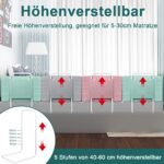 YUENFONG Kinderbettgitter 60cm – Höhenverstellbar mit 5 Positionen für sicheren Rausfallschutz – Bild 4