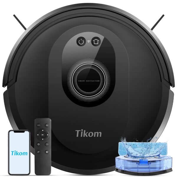 Tikom G8000 Max Saugroboter 2 in 1 mit Wischfunktion – 5000Pa Saugkraft für Tierhaare