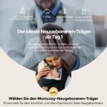 Momcozy Babytrage ab Geburt – Ergonomische Tragehilfe mit Nackenstütze für 3–11 kg – Bild 2
