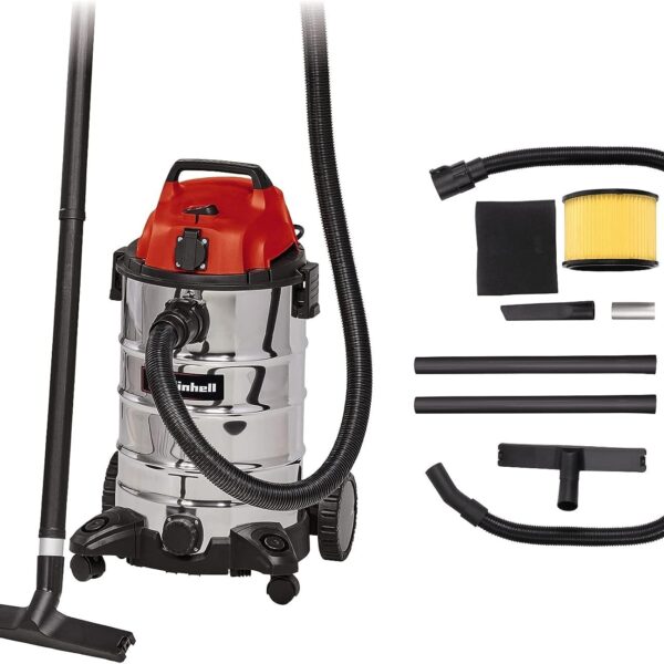 Einhell TC-VC 1930 SA Nass-Trockensauger 1500 W – 30 L Edelstahl für Werkstatt & Haus