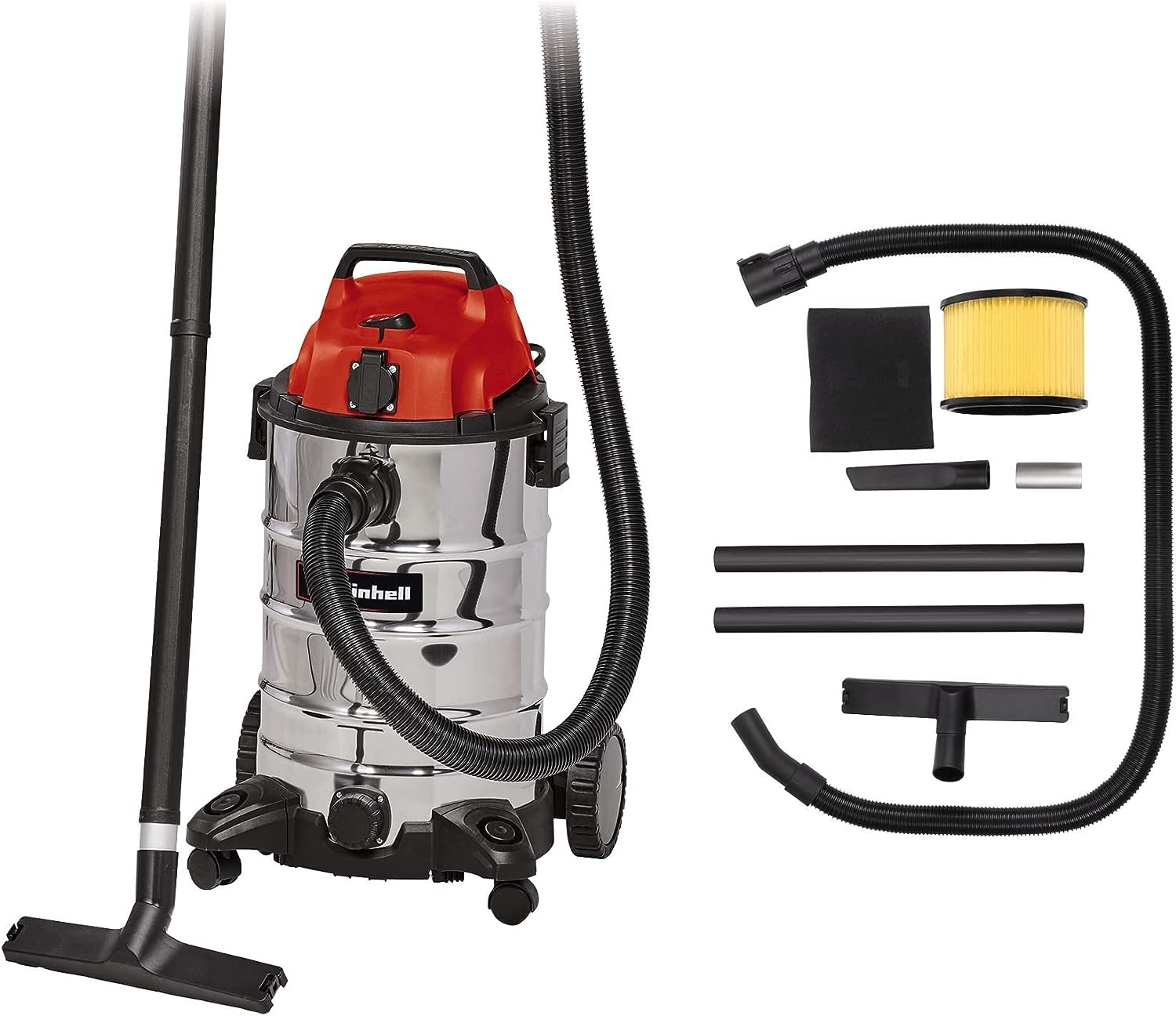 Einhell TC-VC 1930 SA Nass-Trockensauger 1500 W – 30 L Edelstahl für Werkstatt & Haus