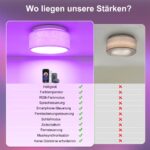 AMZSTORY 36W LED Deckenlampe Dimmbar mit RGB & Fernbedienung – Smart Home Deckenleuchte – Bild 5