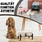 Erhöhter Hundenapf Set PTOBER – Doppelnapf Keramik mit Edelstahlständer für kleine & mittlere Hunde – Bild 8