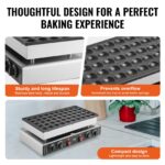 VEVOR Mini-Pfannkuchenmaker 50er – Kommerzielle Dorayaki-Maschine 1700W mit Doppeltemperaturregelung – Bild 5