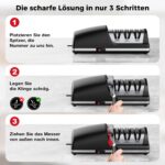Shuniu Elektrischer Messerschärfer mit Diamant-Schleifmitteln – Professionelle Schärfe für Küchenmesser – Bild 6