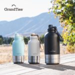 950 mL GrandTies Isolierte Hundewasserflasche mit 2 Näpfen – Auslaufsicher für Wandern & Camping – Bild 9