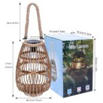 Pearlstar Rattan-Solarlaterne 27 cm – Hängende Gartendeko mit Automatik für Aussen – Bild 4