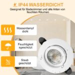 Aulaiyi LED Einbaustrahler 230V 5.5W IP44 Dimmbar – 6er Set Deckenspots Warmweiß – Bild 6