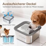 RYAKKA 3L Hundetrinknapf aus 304-Edelstahl – Anti-Schlabber mit Schwimmscheibe & rutschfester Basis – Bild 2