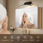 EMKE LED Spiegelleuchte 40 cm, 4000K Neutralweiss – Badezimmer Wandleuchte mit 180° Schwenkarm – Bild 3