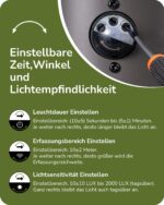 EDISHINE Außenwandleuchte mit Bewegungsmelder & Dämmerungssensor – IP44 Anthrazit – Bild 4