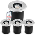 SSC-LUXon JUAVI 4er Set Bodeneinbaustrahler schwenkbar IP67 – Befahrbare Gartenspots für Wege & Terrasse