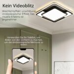 Style home 90W LED Deckenlampe Quadratisch Dimmbar – Moderne Leuchte mit Fernbedienung für Wohnräume – Bild 3