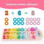 ANPEAC Holzpuzzle mit Lernuhr – 4-in-1 Montessori Lernspielzeug für Kinder ab 3 Jahren – Bild 3