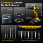 Sundpey 21V Akkuschrauber Set mit 2×2.0Ah Akkus & 45 Nm – Profi-Bohrschrauber für DIY – Bild 2
