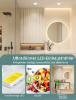 Aigostar LED Einbaustrahler 3er Set – IP65 Wasserdicht, 4.8W, Natürliches Licht 4000K – Bild 3