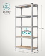 SONGMICS Schwerlastregal 2er Set 40x90x180 cm – 875 kg Tragkraft pro Regal – Bild 2