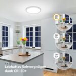 Lepro LED Deckenlampe 24W, 2400lm, 5000K Kaltweiß – IP44 Badezimmerleuchte – Bild 8