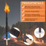 10er Set Gartenfackeln 42cm mit Wachstropfenfänger – 45 min Brenndauer für Outdoor-Events – Bild 4
