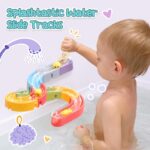 CUTE STONE Baby Badespielzeug-Set – Interaktive Wasserrutsche & Fischernetz für Kleinkinder – Bild 4