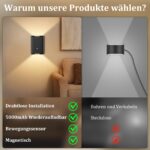 Toowell Akku-Wandleuchte mit Bewegungsmelder & Fernbedienung – 2er Set, 5000mAh – Bild 7