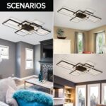 ASJK LED Deckenleuchte 80cm 60W – Dimmbar mit Fernbedienung für modernes Wohnzimmer – Bild 4
