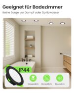 ALUSSO 6er Set LED Einbaustrahler 5W dimmbar – 3 Farbtemperaturen IP44 für Badezimmer – Bild 6