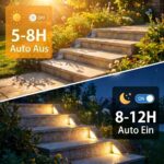 Beuaati Solar Treppenleuchte 24 LED – 6er Pack IP65 Aussenlicht für Garten & Terrasse – Bild 3