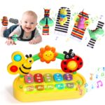 jerryvon 7-in-1 Baby Musikspielzeug ab 6 Monate – Motorikförderung mit Klavier & Rasselsocken