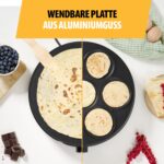 Tristar BP-2639 Crêpe-Maker 2-in-1 – Wendbare 33 cm Platte für 1 oder 7 Crêpes – Bild 4
