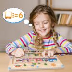 Melofaver Montessori Magnetspiel Labyrinth – Holzspielzeug ab 2 Jahren für Feinmotorik & Zahlenlernen – Bild 7