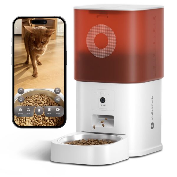MOLLY&CODY Futterautomat 6L mit Kamera & App-Steuerung – Intelligenter Futterspender für Katzen & Hunde
