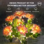 SYAKZK Solarleuchten Dahlie 2er-Set – Warmweisse Gartenbeleuchtung IP65 wetterfest – Bild 2