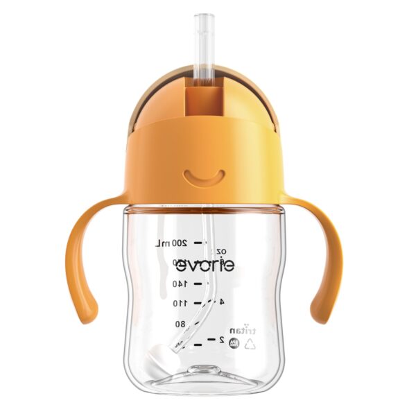 Evorie Tritan Trinklernbecher 200 ml – 360° Gewichtsstrohhalm für Babys ab 6 Monaten