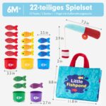 hahaland Angelspiel Montessori-Spielzeug ab 1 Jahr – Motorikspielzeug mit Angelrute & Fischen – Bild 2