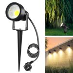 Letlit 7W LED Gartenstrahler 700 Lumen – Warmweiss 3000K mit Erdspiss & Wandmontage
