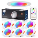 VARICART LED Einbaustrahler 6er Set RGB Alexa – 7W 660LM Smart Spots 230V IP44