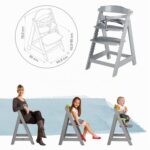roba Treppenhochstuhl Sit Up Click & Fun – Mitwachsender Holzhochstuhl mit Klicksystem, Taupe – Bild 7