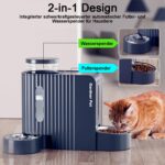 Gardner Pet Automatischer Futterspender mit 2 Edelstahlnäpfen – Schwerkraftsystem für Katzen & Hunde – Bild 2