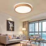 WayLuoung LED-Deckenleuchte Ø30cm Holz 18W 3000K – Warmweiss Naturholz für jeden Raum – Bild 8