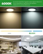HOMEOW LED Einbaustrahler 7W Kaltweiß 6000K – Flache Deckenspots IP44 für Bad & Küche, 12er Set – Bild 9