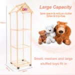 150 cm Plüschtier Aufbewahrung Massivholz mit Bremsenrädern – Kinderzimmer Regal – Bild 2